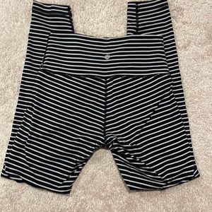 Lululemon black and white striped leggings
